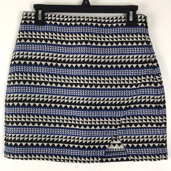 NWT BCBGeneration Academy Woven Mini Skirt Knit Geometric Stripe Pattern Size 4 - Picture 1 of 10